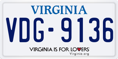 VA license plate VDG9136