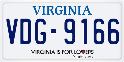VA license plate VDG9166