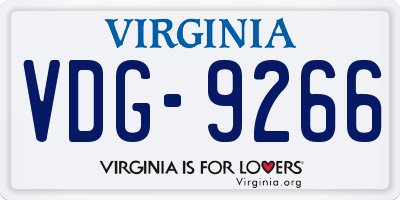 VA license plate VDG9266