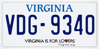 VA license plate VDG9340