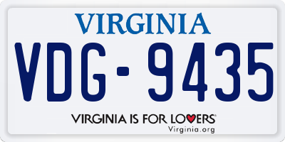 VA license plate VDG9435