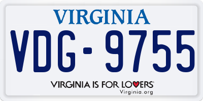 VA license plate VDG9755
