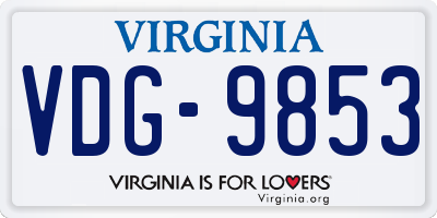 VA license plate VDG9853