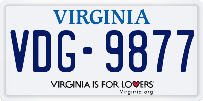 VA license plate VDG9877