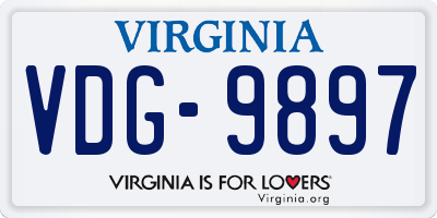 VA license plate VDG9897