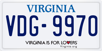 VA license plate VDG9970