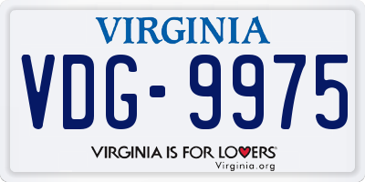 VA license plate VDG9975