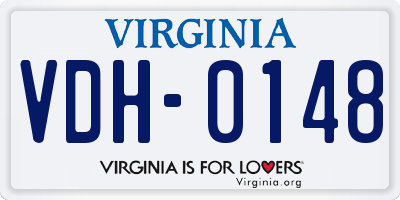 VA license plate VDH0148