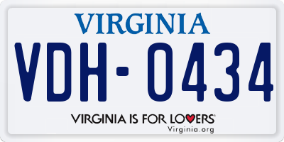 VA license plate VDH0434