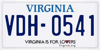 VA license plate VDH0541