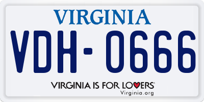 VA license plate VDH0666