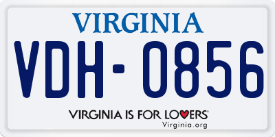 VA license plate VDH0856