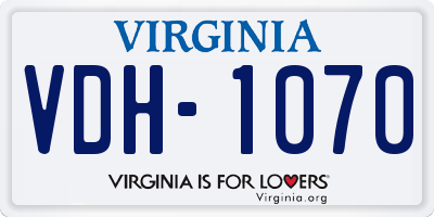 VA license plate VDH1070