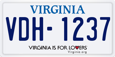 VA license plate VDH1237