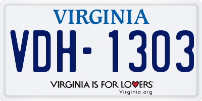 VA license plate VDH1303