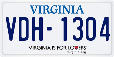 VA license plate VDH1304