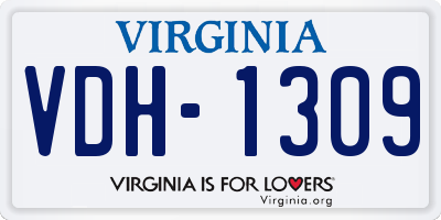 VA license plate VDH1309