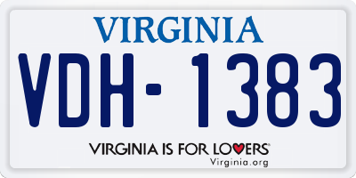 VA license plate VDH1383