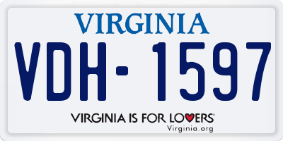 VA license plate VDH1597
