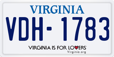 VA license plate VDH1783