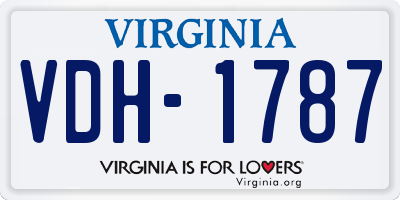 VA license plate VDH1787