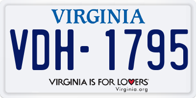 VA license plate VDH1795