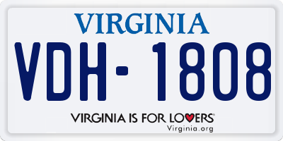 VA license plate VDH1808