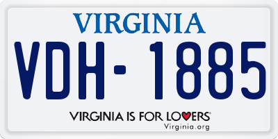 VA license plate VDH1885