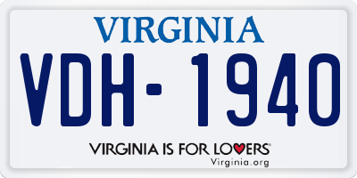 VA license plate VDH1940