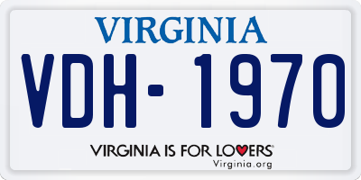 VA license plate VDH1970