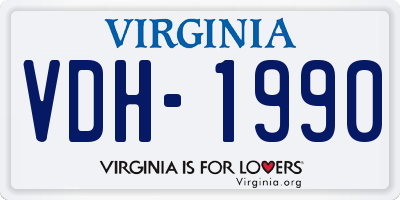 VA license plate VDH1990