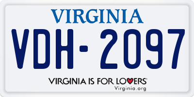 VA license plate VDH2097