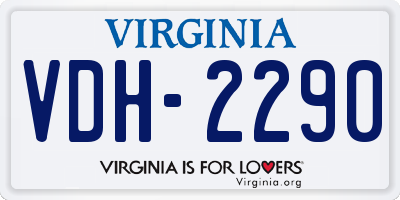 VA license plate VDH2290