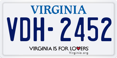 VA license plate VDH2452