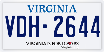 VA license plate VDH2644