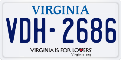 VA license plate VDH2686