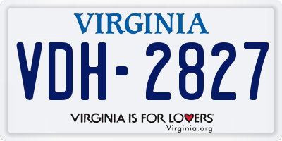 VA license plate VDH2827