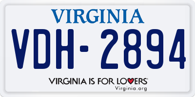VA license plate VDH2894
