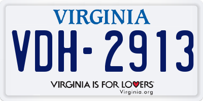 VA license plate VDH2913