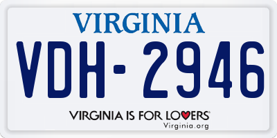 VA license plate VDH2946