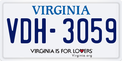 VA license plate VDH3059