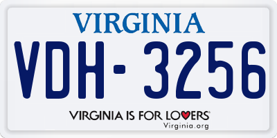 VA license plate VDH3256