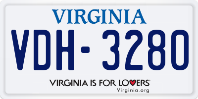 VA license plate VDH3280