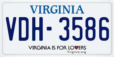 VA license plate VDH3586