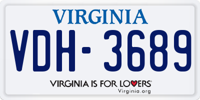 VA license plate VDH3689