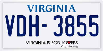 VA license plate VDH3855