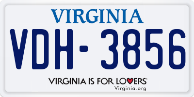 VA license plate VDH3856