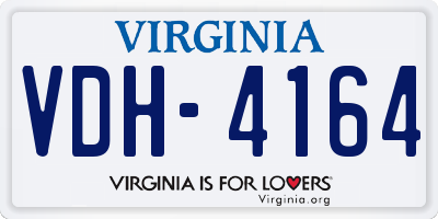 VA license plate VDH4164