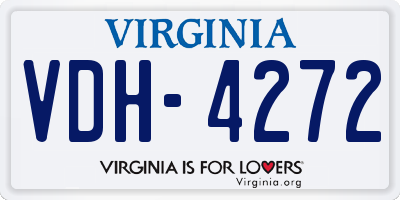 VA license plate VDH4272