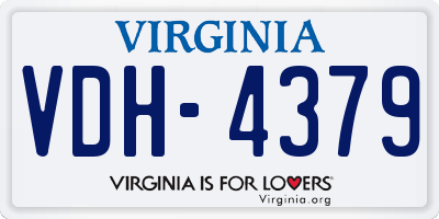 VA license plate VDH4379